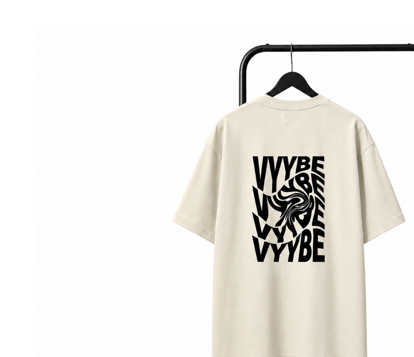 vyybe oversized tee, back print detail